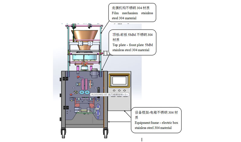 KL-YI異型袋小立式膏體液體包裝機(jī)局部圖片